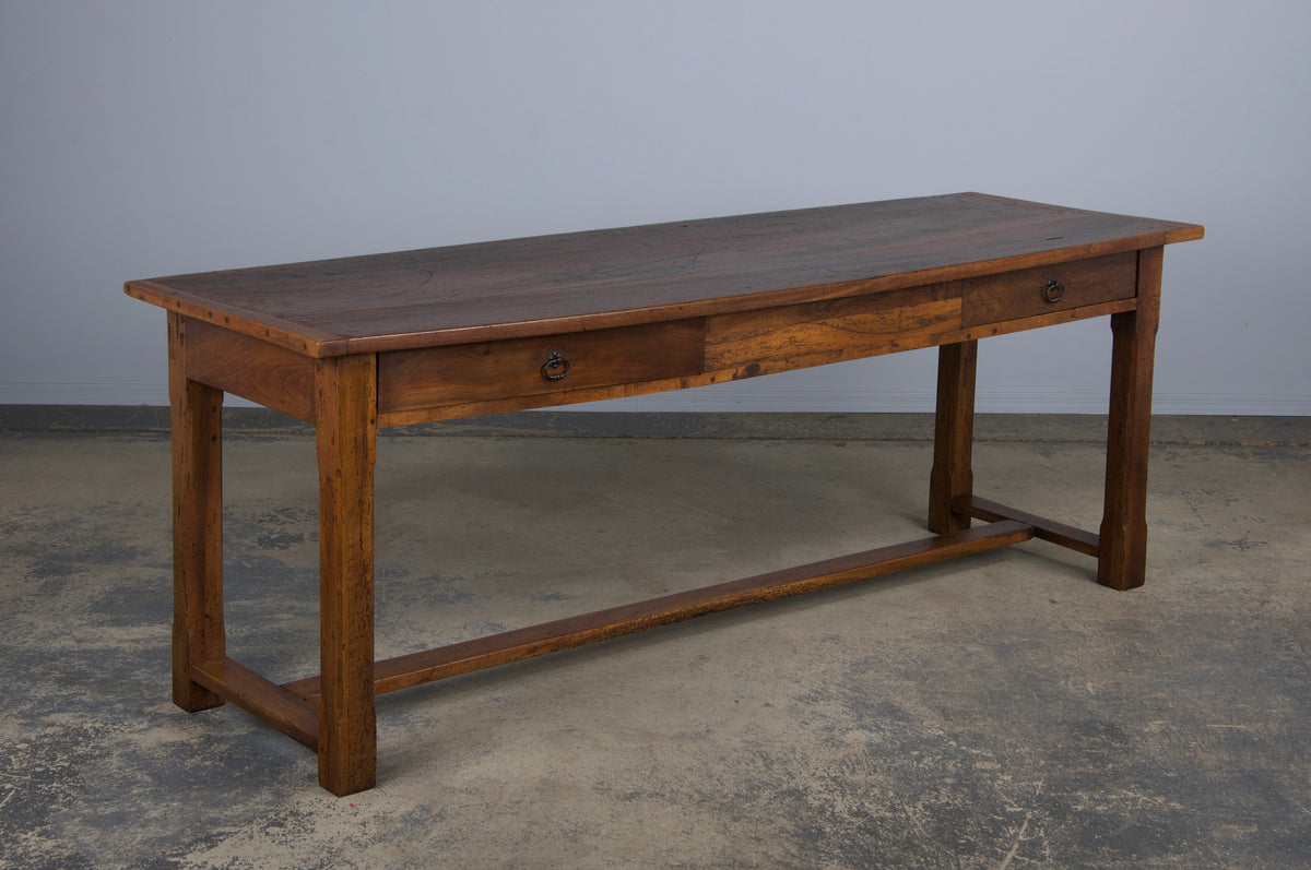 19th Century Country French Walnut Farmhouse Trestle Table