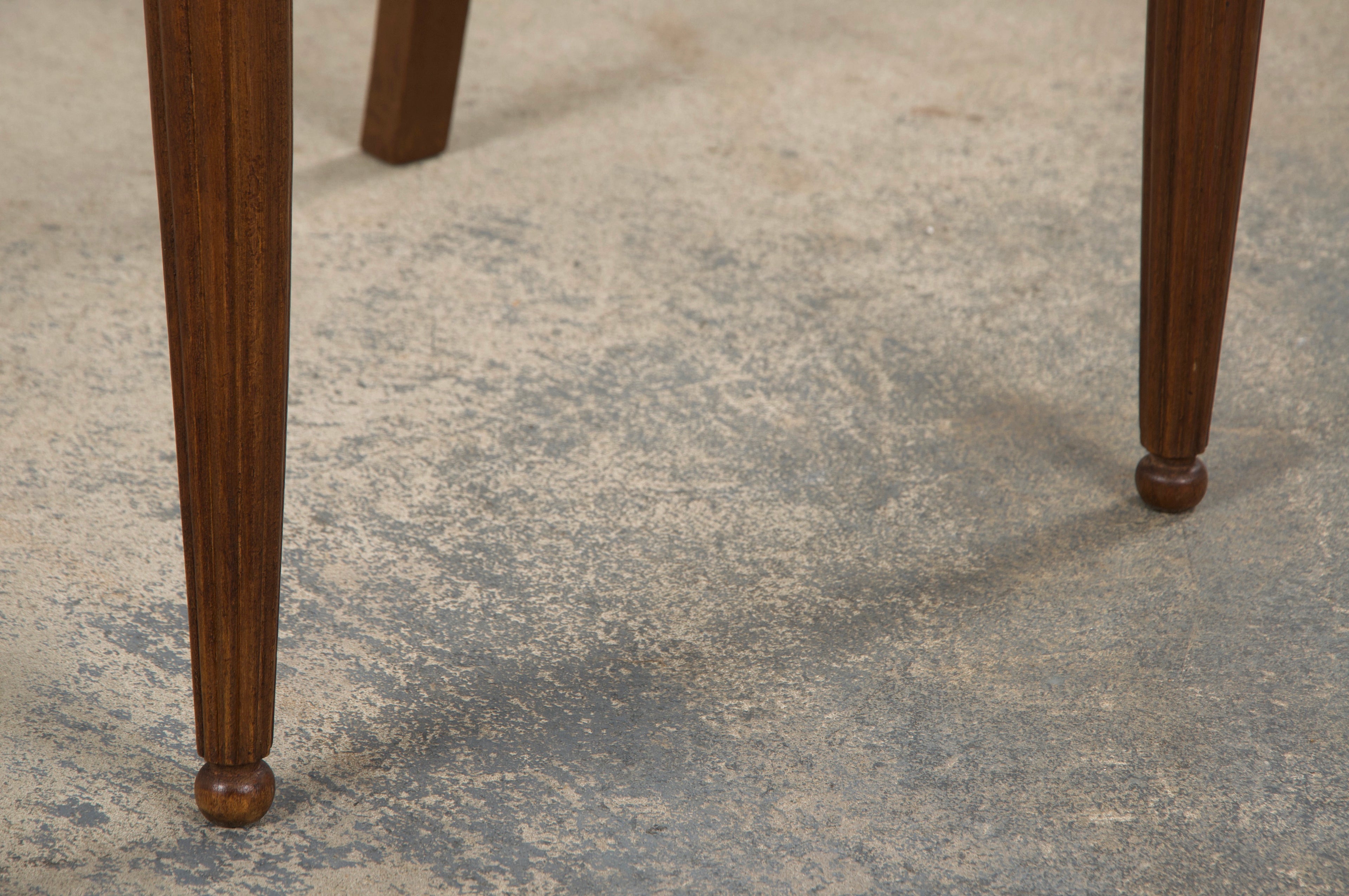 1930s French Art Deco Walnut Dining Chairs W/ Cane Seats - Set of 8