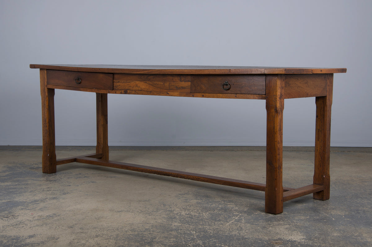 19th Century Country French Walnut Farmhouse Trestle Table