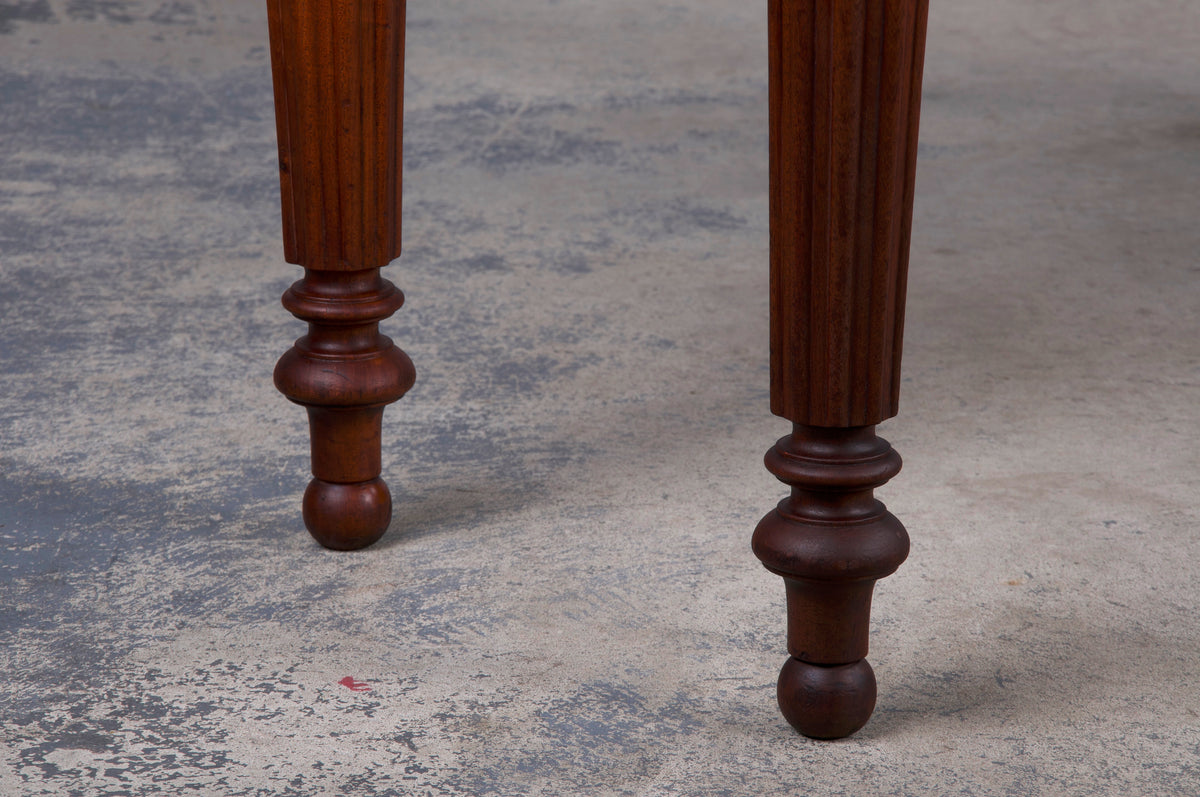 Antique English Victorian Style Mahogany Console W/ Leather Top