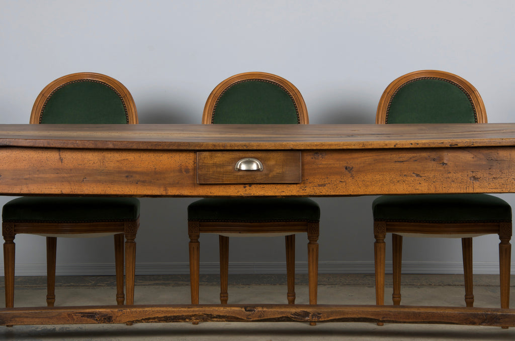 Early 19th Century Country French Walnut Farmhouse Trestle Harvest Table