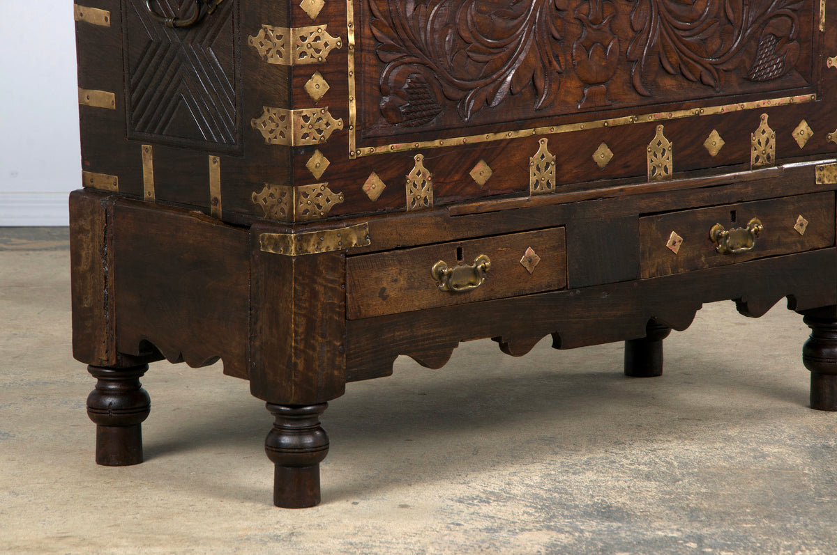 18th Century Dutch Colonial Rosewood Chest W/ Brass Mounts