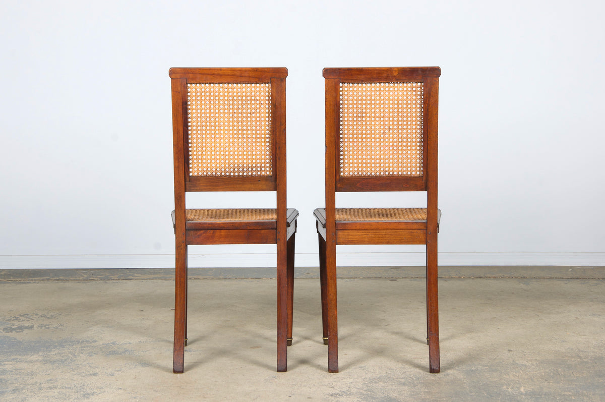 Antique French Louis XVI Style Walnut Chairs W/ Cane - Set of 6