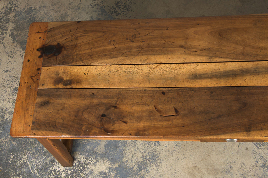 Early 19th Century Country French Walnut Farmhouse Trestle Harvest Table