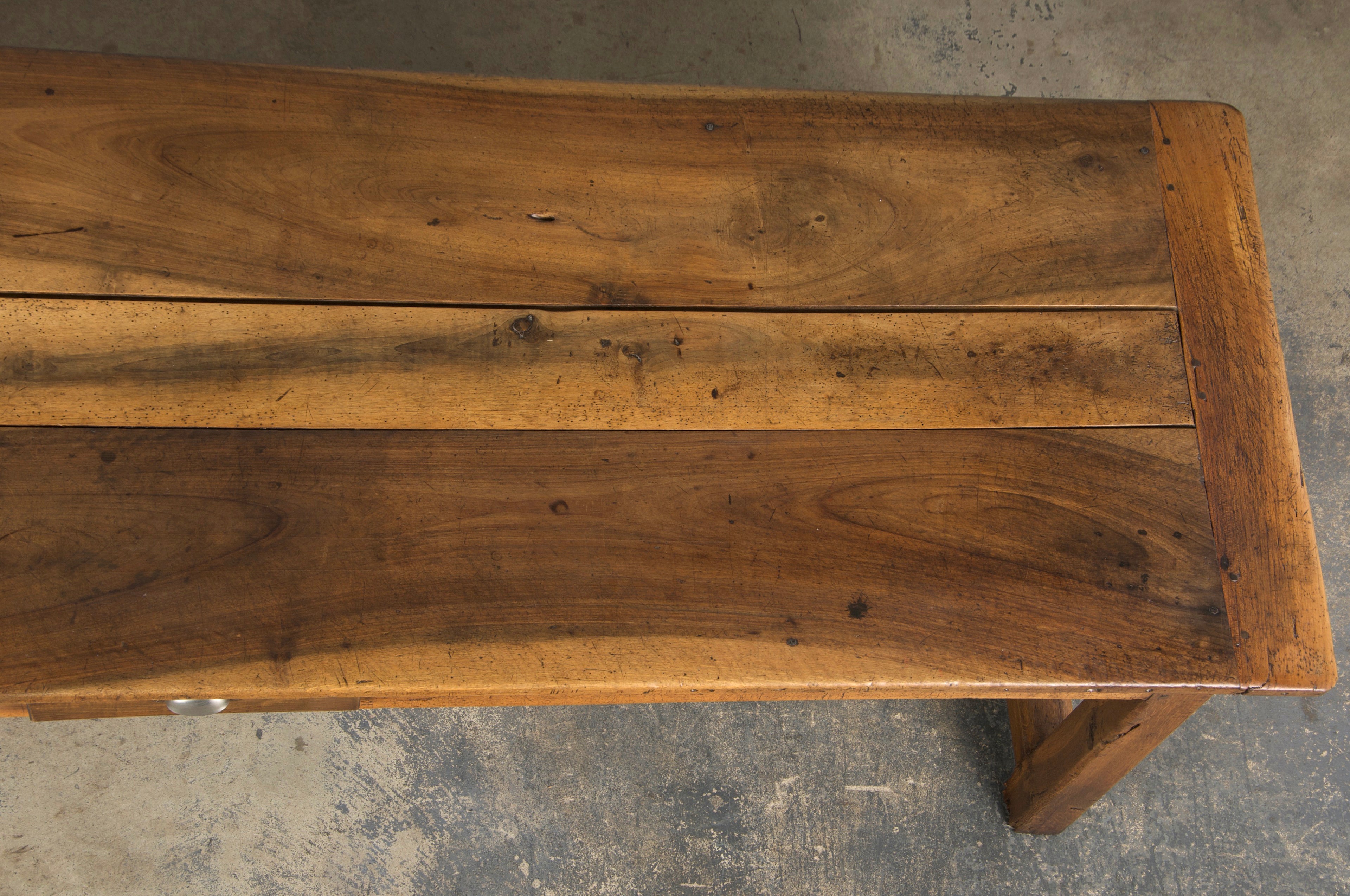 Early 19th Century Country French Walnut Farmhouse Trestle Harvest Table