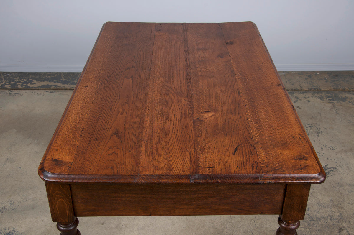 Antique Country French Provincial Oak Writing Desk or Side Table