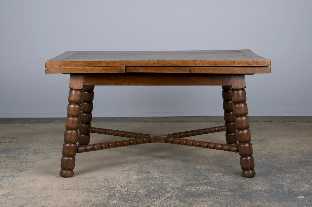 Antique Spanish Country Mixed Wood Extendable Dining Table