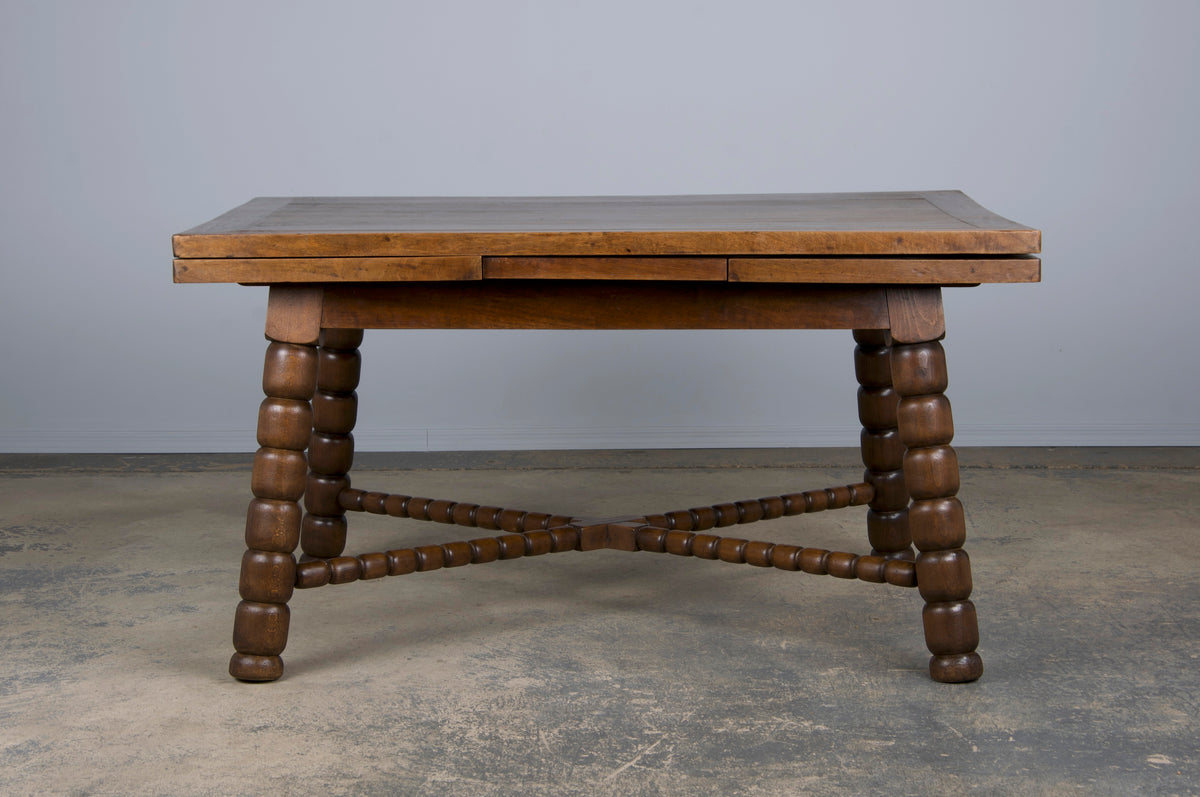 Antique Spanish Country Mixed Wood Extendable Dining Table