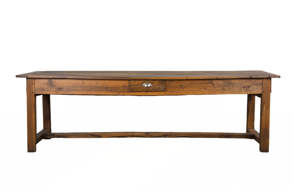 Early 19th Century Country French Walnut Farmhouse Trestle Harvest Table