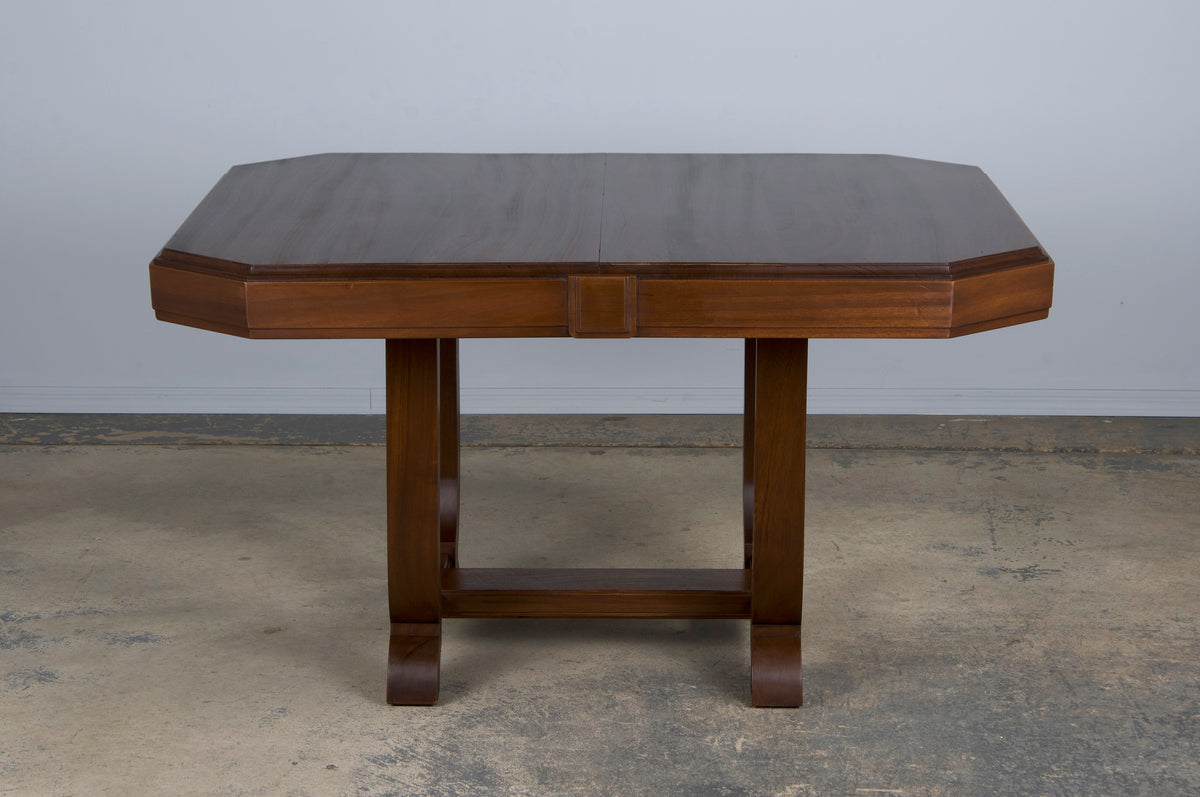 1930s French Art Deco Walnut Dining Table