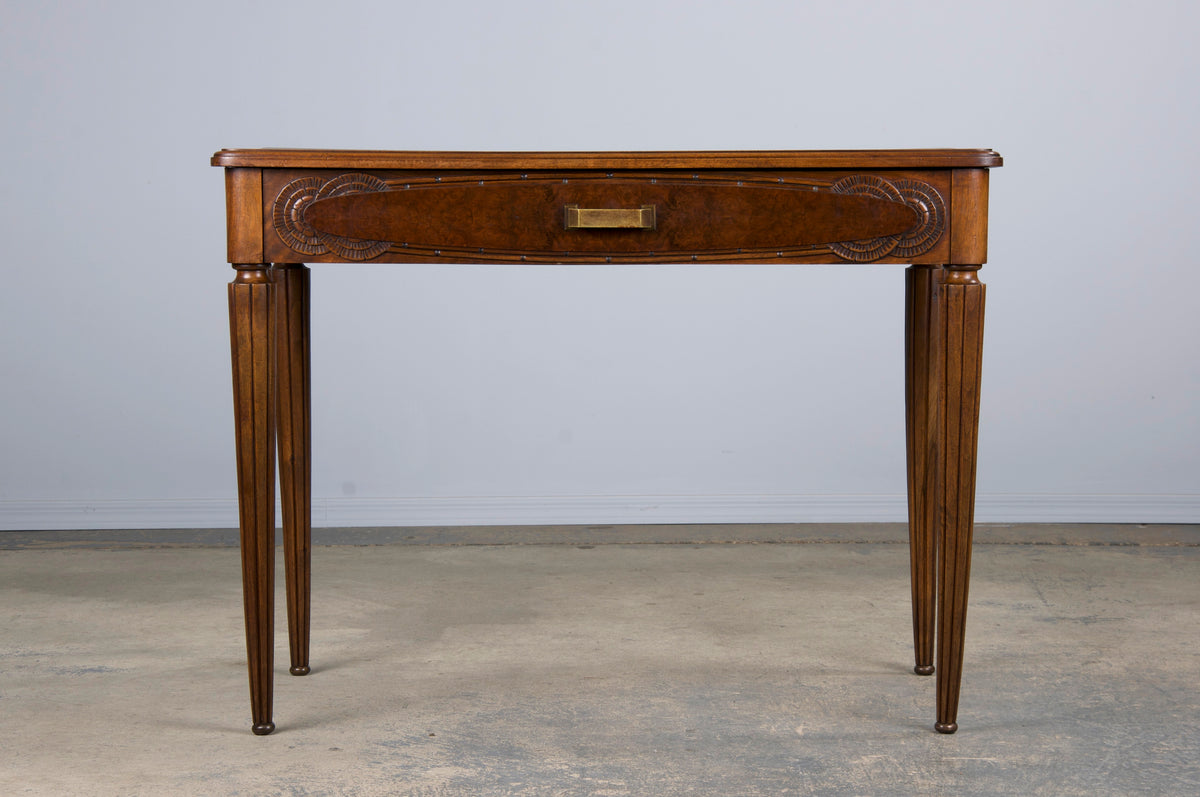 1930s French Art Deco Walnut Writing Desk Or Side Table