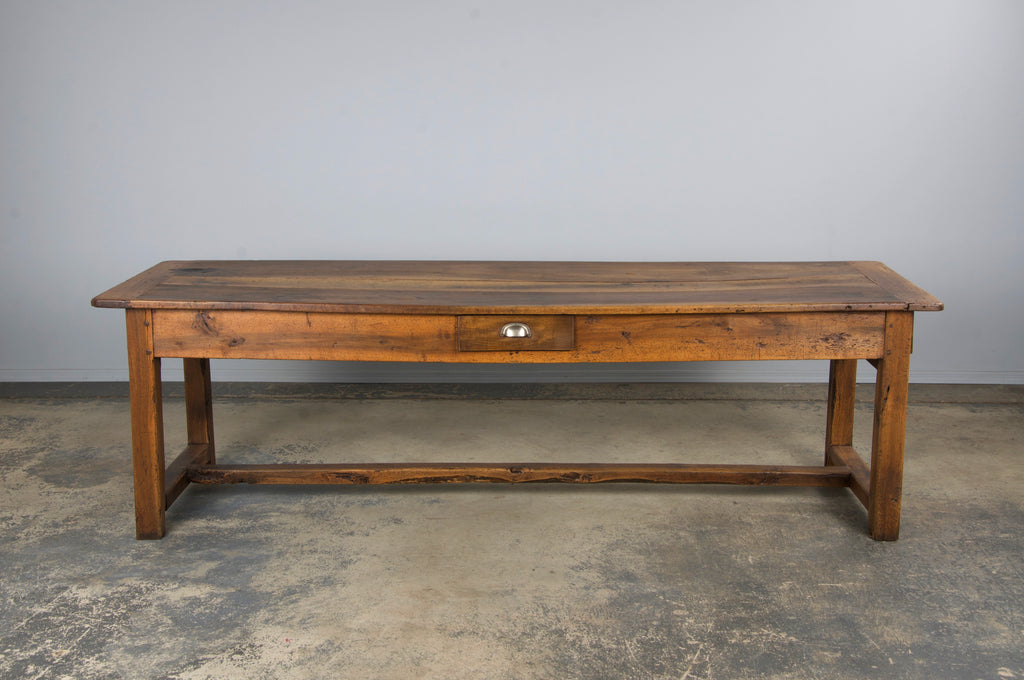 Early 19th Century Country French Walnut Farmhouse Trestle Harvest Table