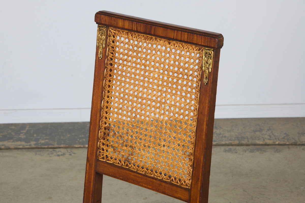 Antique French Louis XVI Style Walnut Chairs W/ Cane - Set of 6