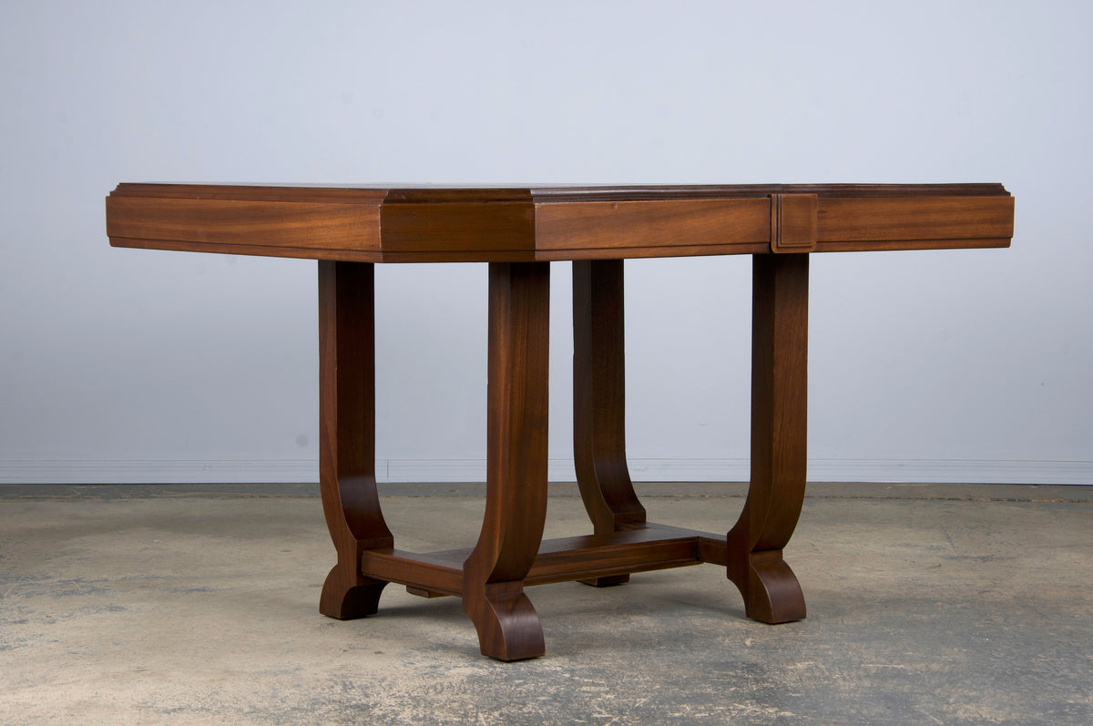 1930s French Art Deco Walnut Dining Table