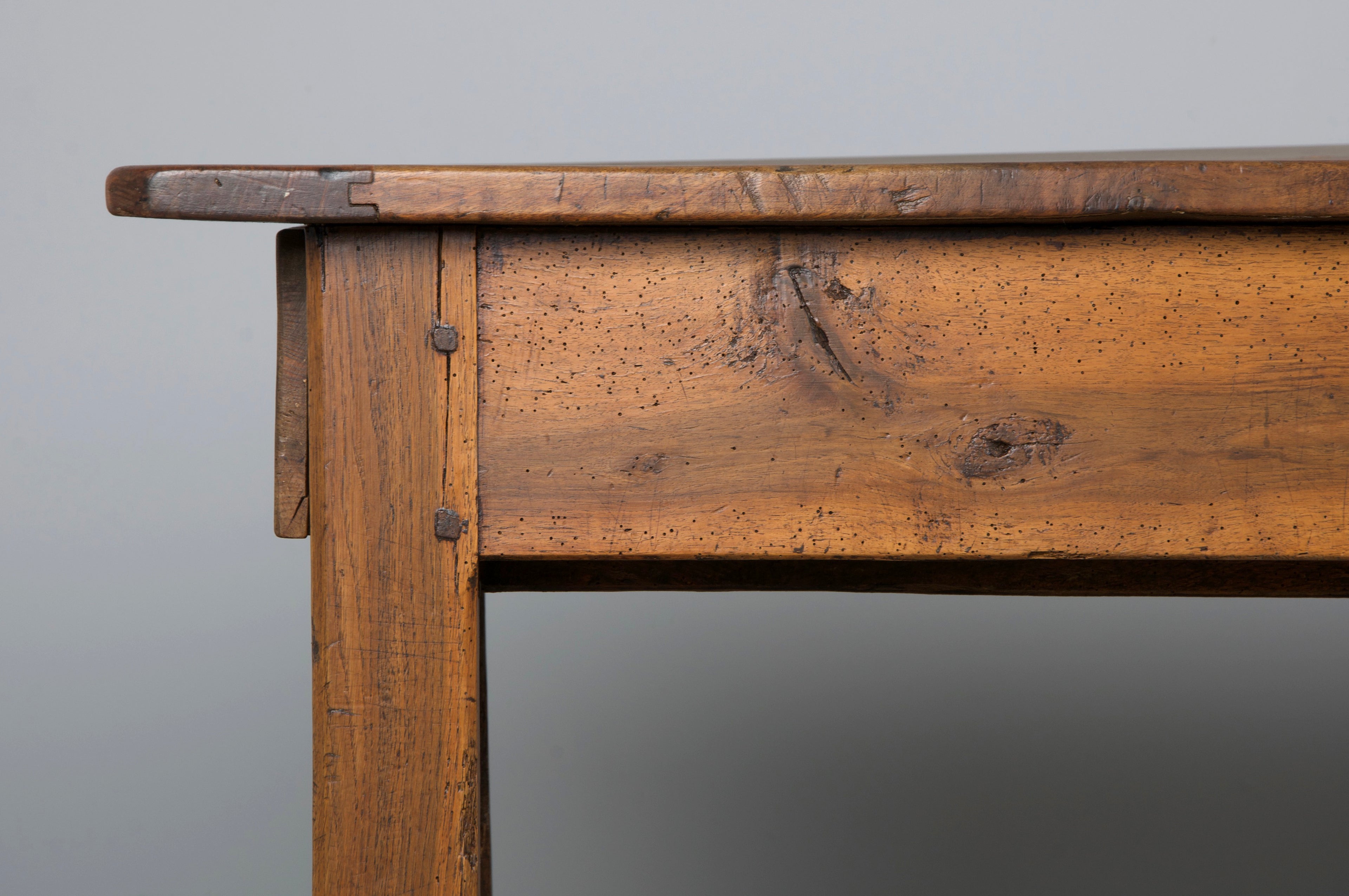 Early 19th Century Country French Walnut Farmhouse Trestle Harvest Table