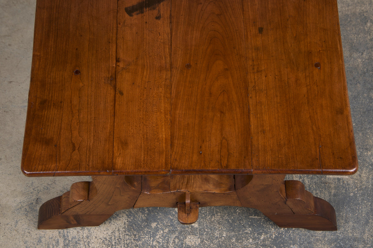 Antique Spanish Baroque Style Walnut Trestle Dining Table