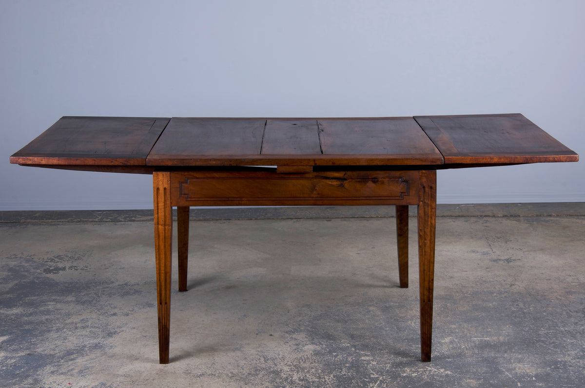 19th Century French Neoclassical Louis XVI Style Off-Square Walnut Extendable Table