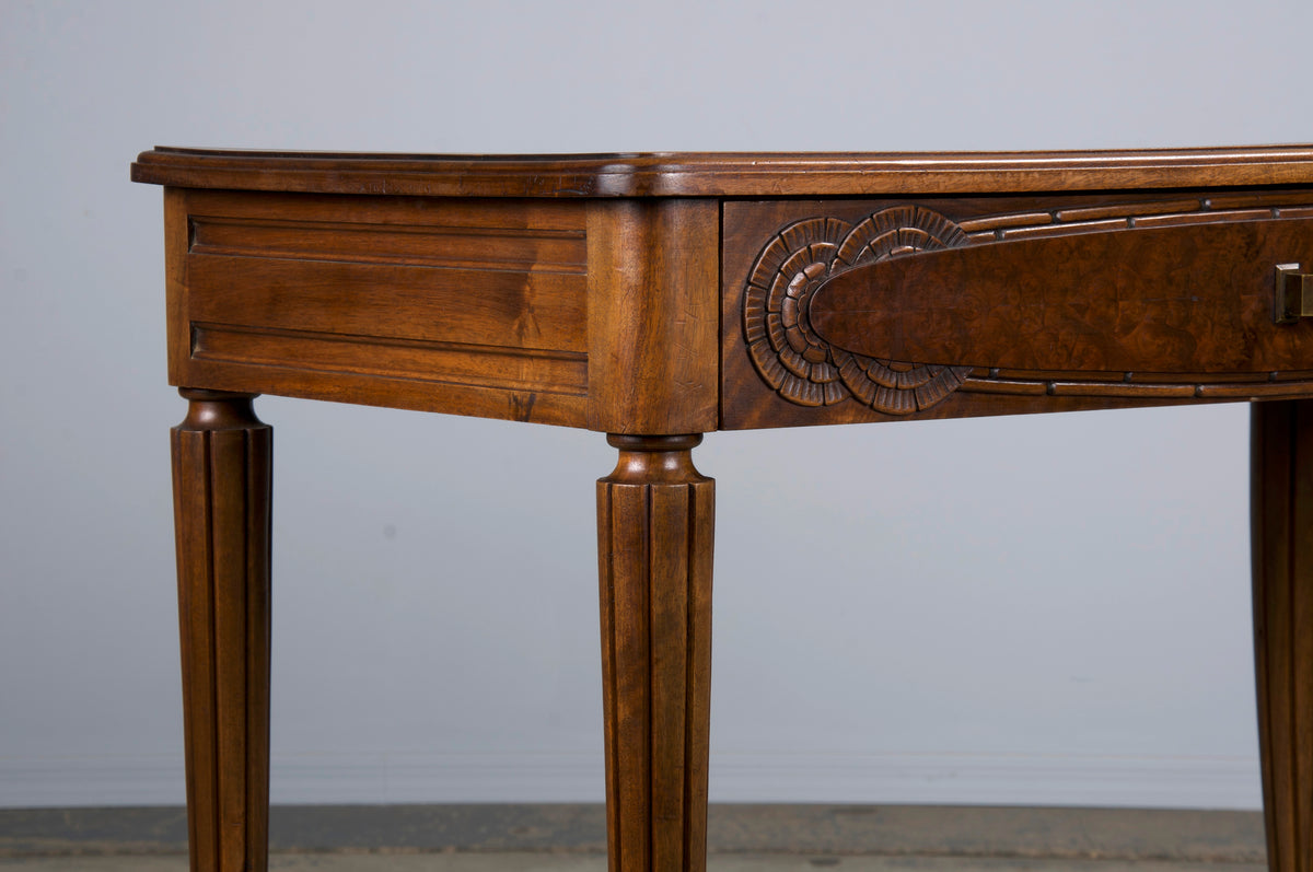 1930s French Art Deco Walnut Writing Desk Or Side Table