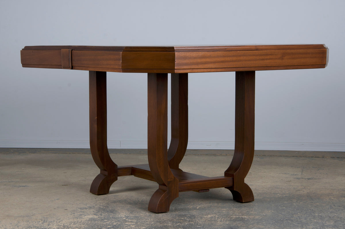 1930s French Art Deco Walnut Dining Table