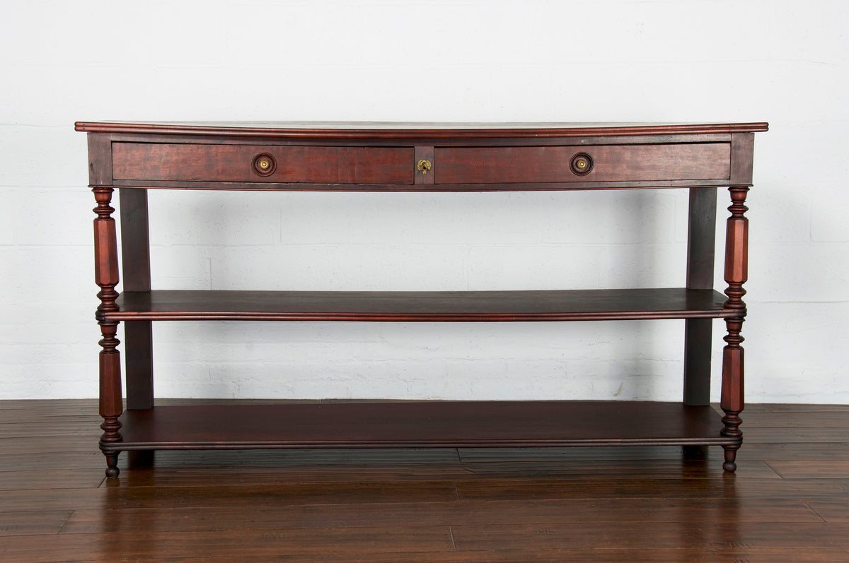 Antique French Louis Philippe Style Provincial Mahogany Console Table