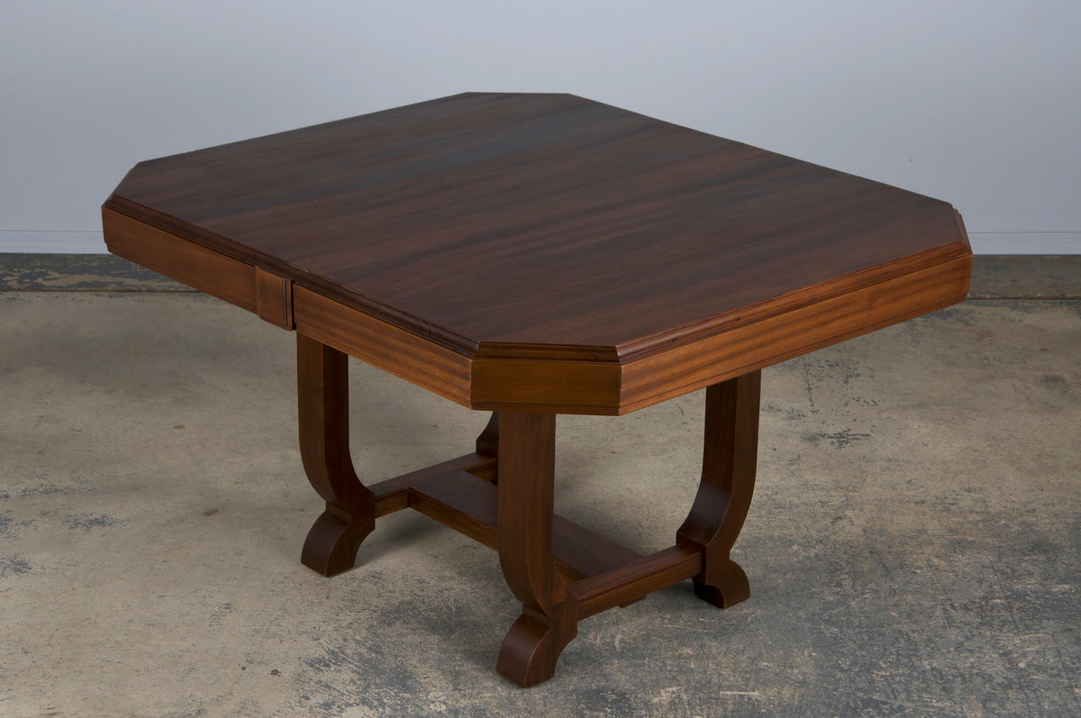 1930s French Art Deco Walnut Dining Table