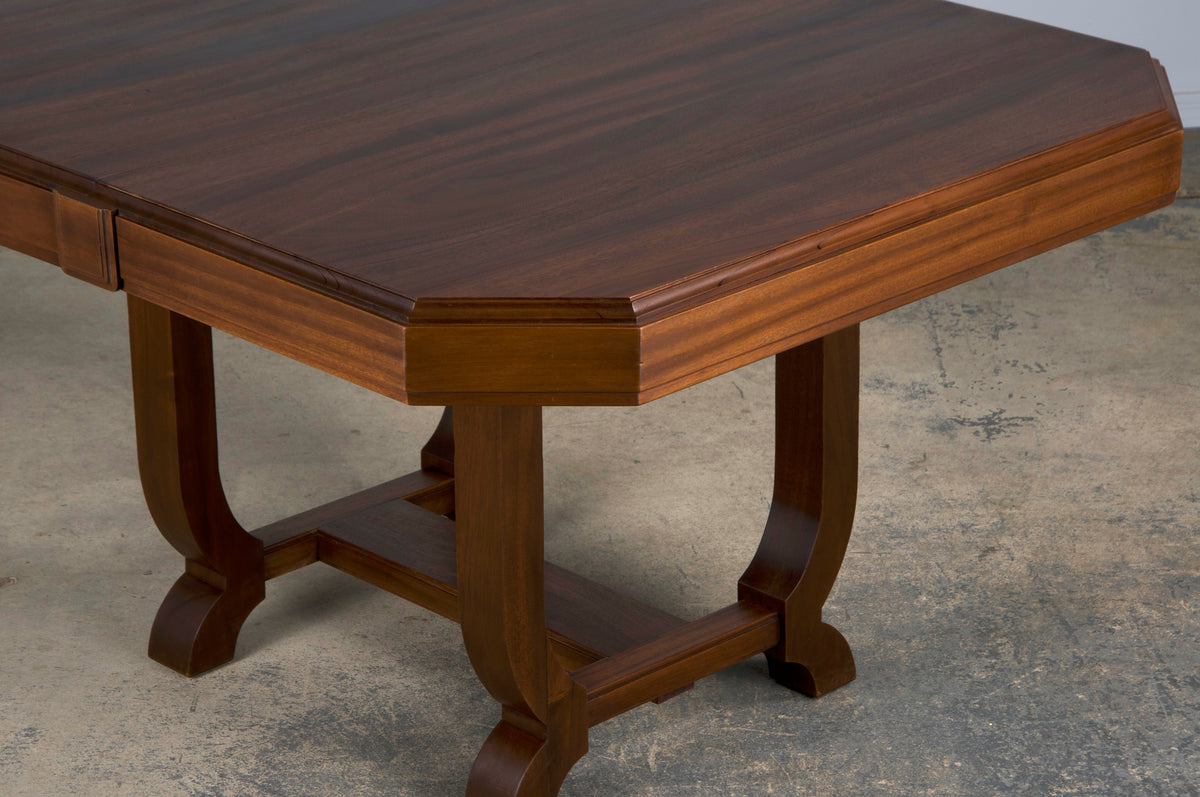 1930s French Art Deco Walnut Dining Table