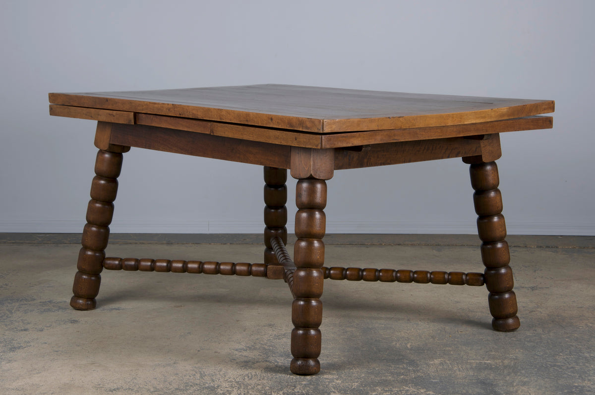 Antique Spanish Country Mixed Wood Extendable Dining Table