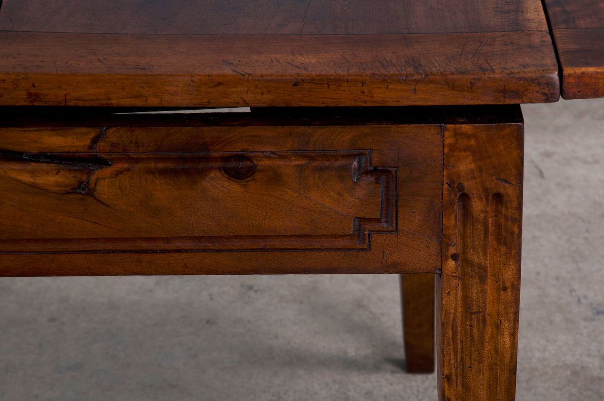 19th Century French Neoclassical Louis XVI Style Off-Square Walnut Extendable Table