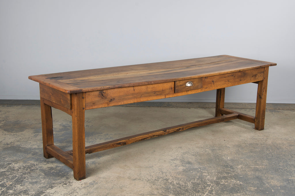 Early 19th Century Country French Walnut Farmhouse Trestle Harvest Table