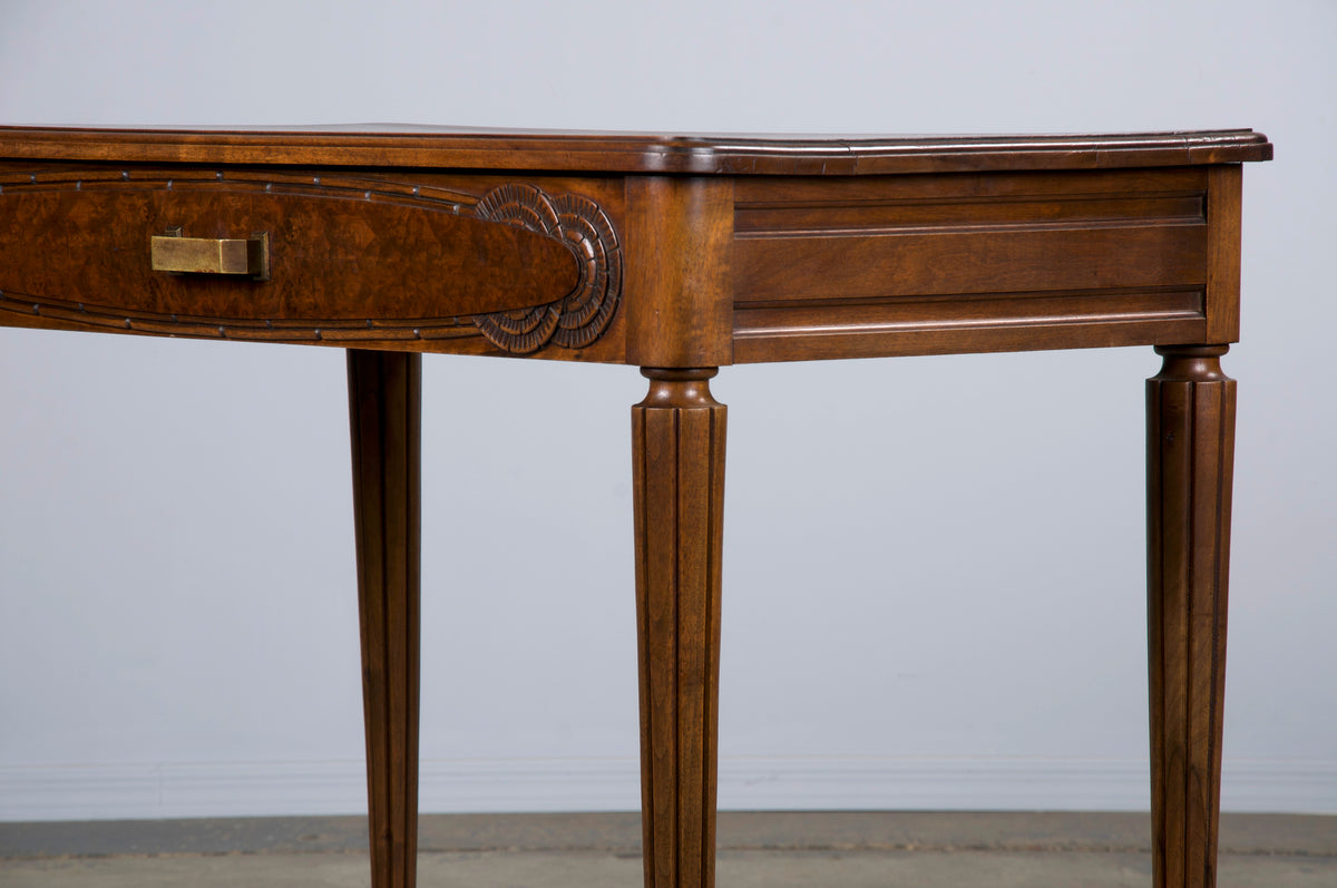 1930s French Art Deco Walnut Writing Desk Or Side Table