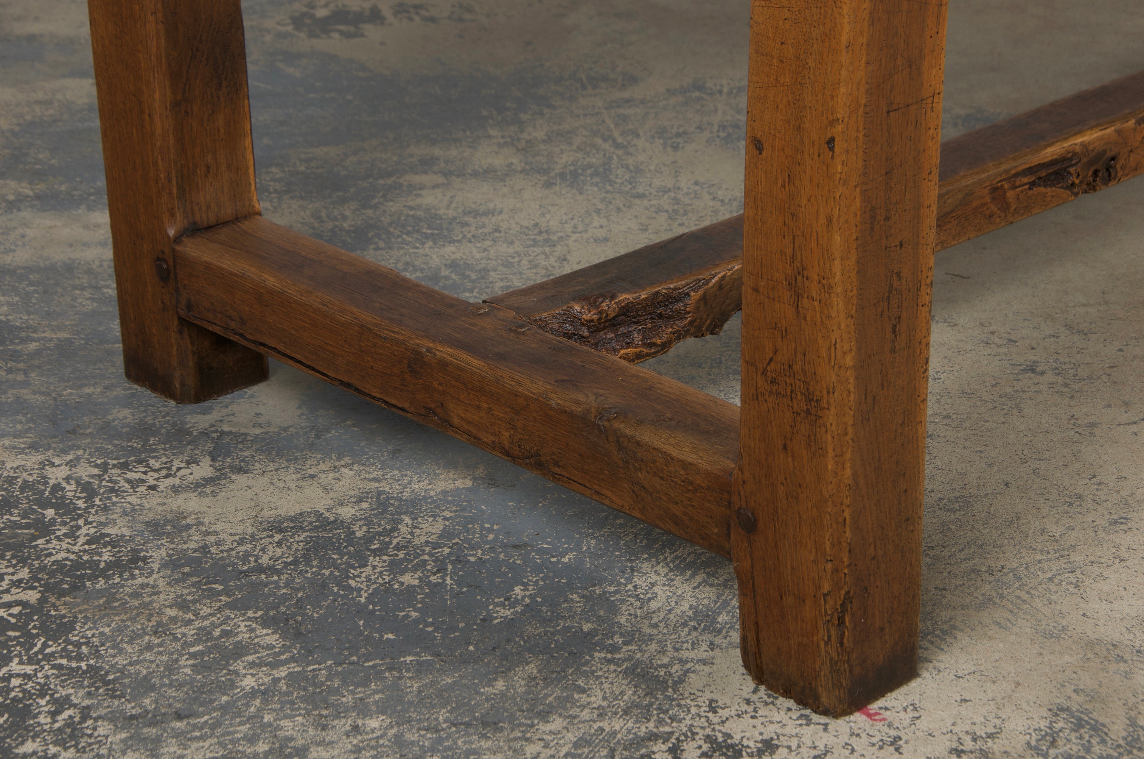 Early 19th Century Country French Walnut Farmhouse Trestle Harvest Table