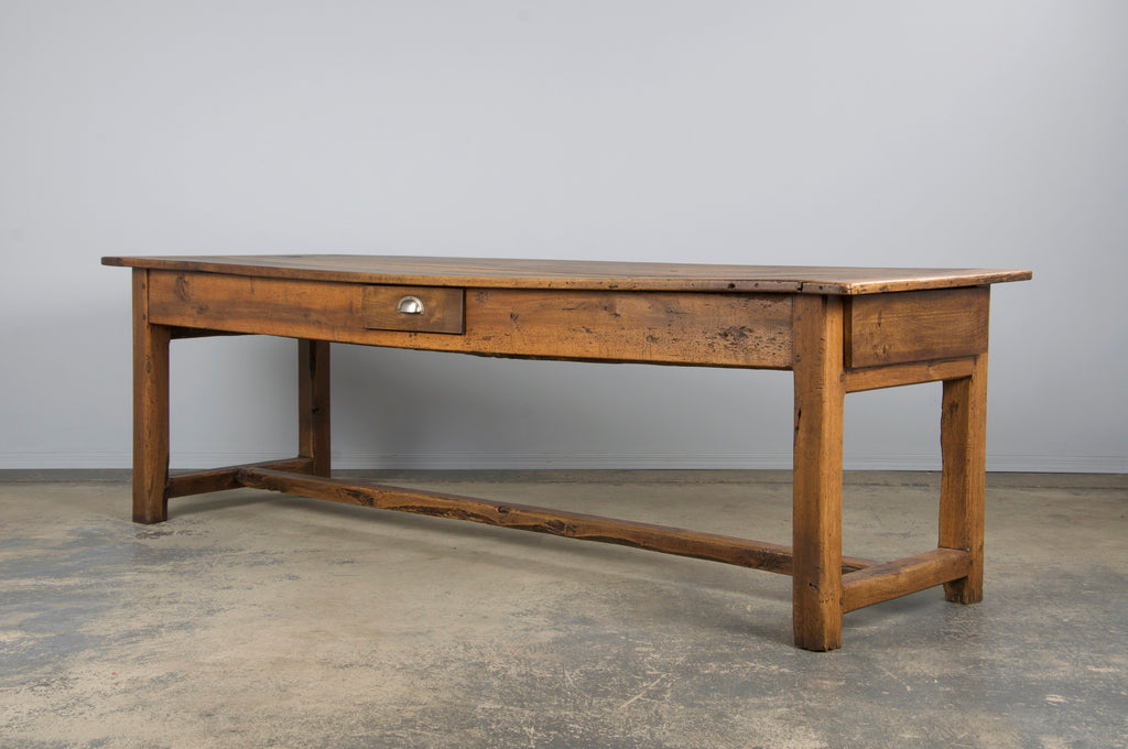 Early 19th Century Country French Walnut Farmhouse Trestle Harvest Table