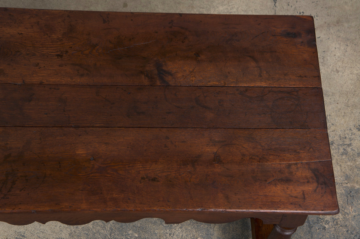 Early 19th Century Country French Provincial Farmhouse Oak Dough Baking Petrin Kitchen Table