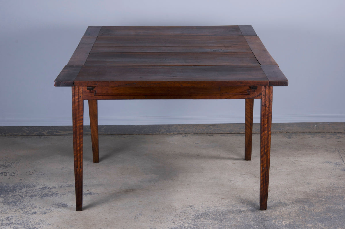 19th Century French Neoclassical Louis XVI Style Off-Square Walnut Extendable Table