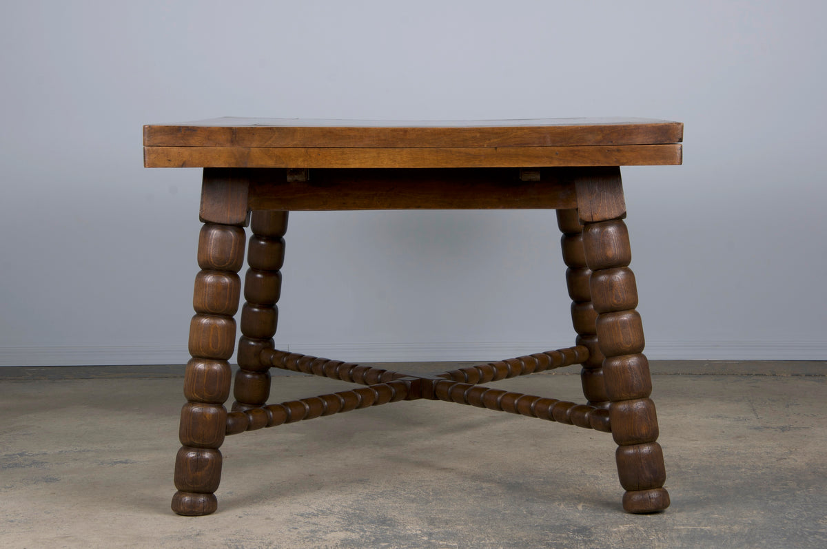 Antique Spanish Country Mixed Wood Extendable Dining Table