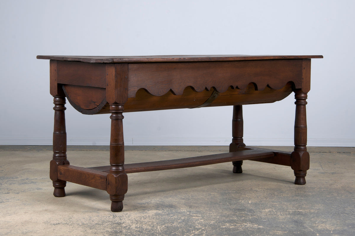 Early 19th Century Country French Provincial Farmhouse Oak Dough Baking Petrin Kitchen Table