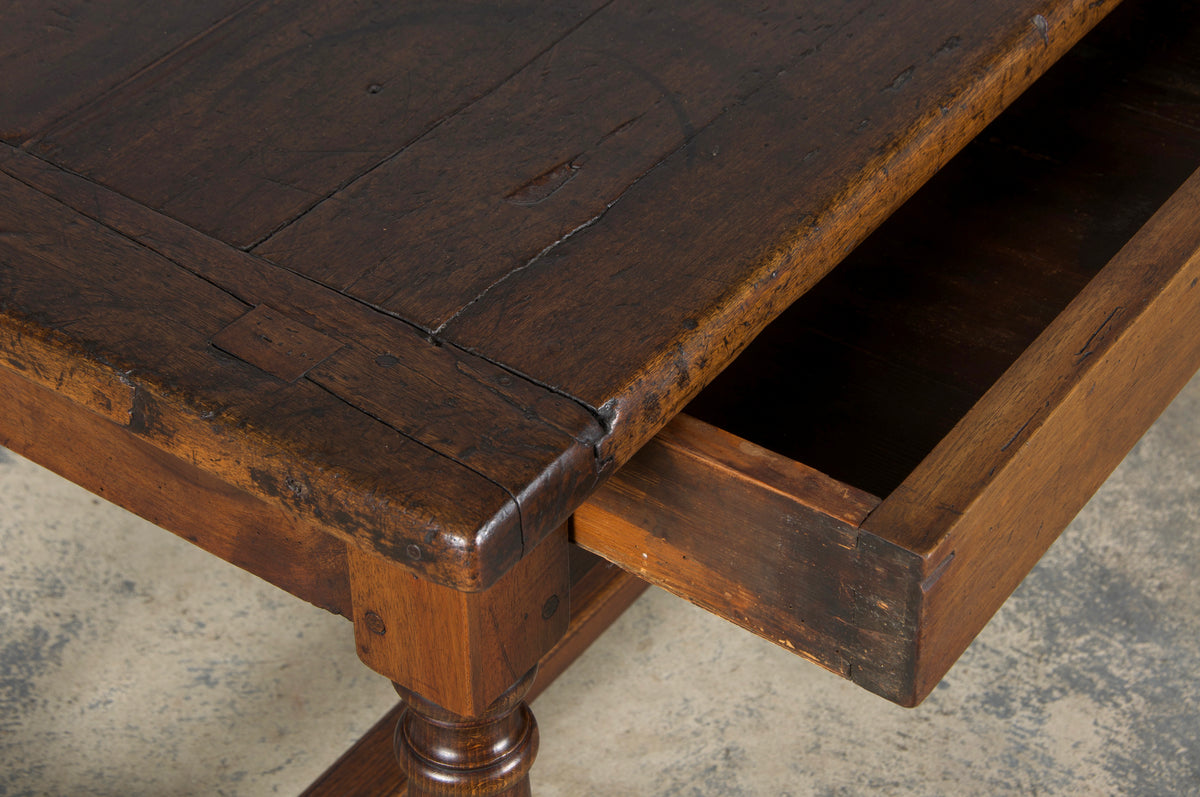 Early 19th Century Country French Provincial Oak Farmhouse Trestle Table