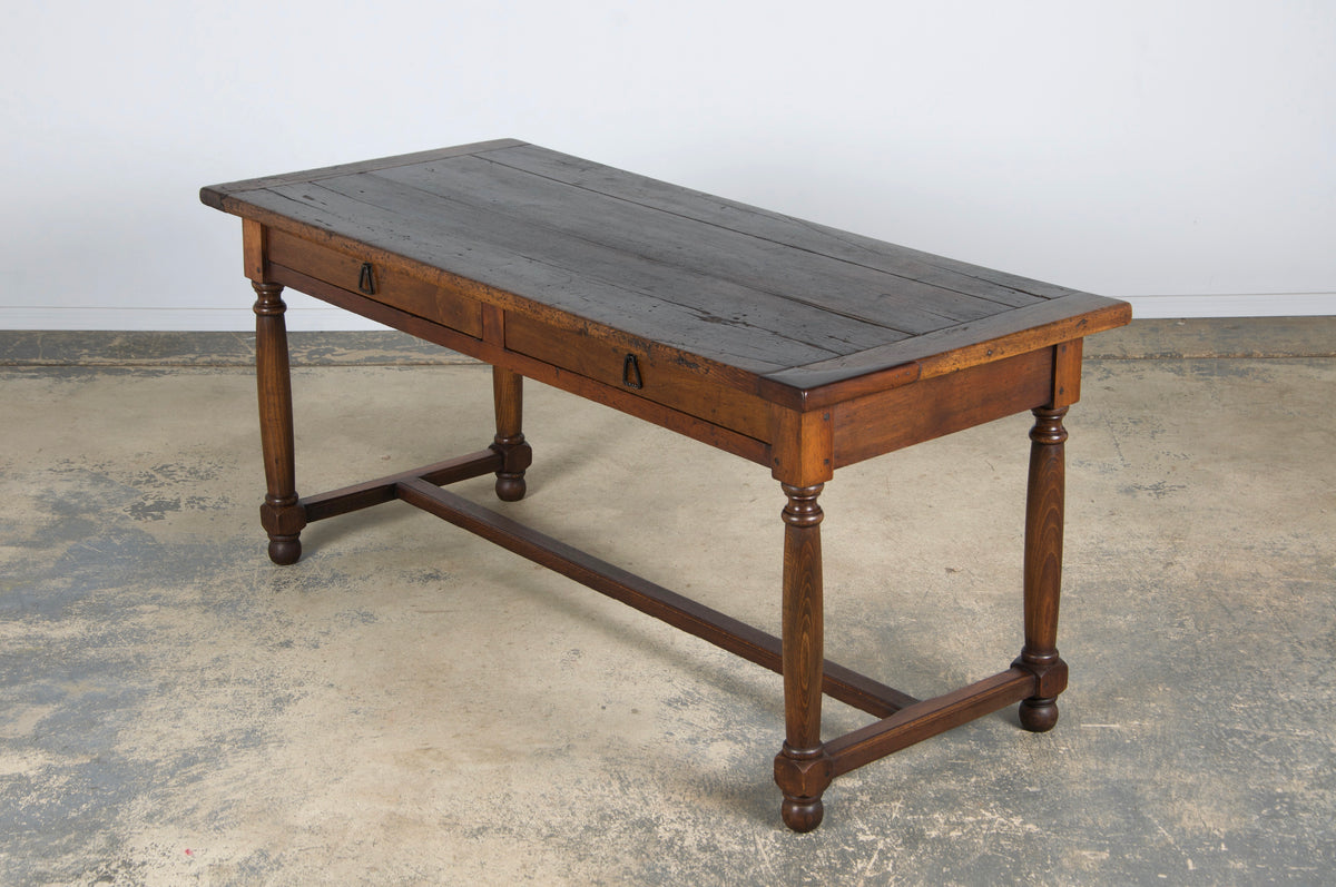 Early 19th Century Country French Provincial Oak Farmhouse Trestle Table