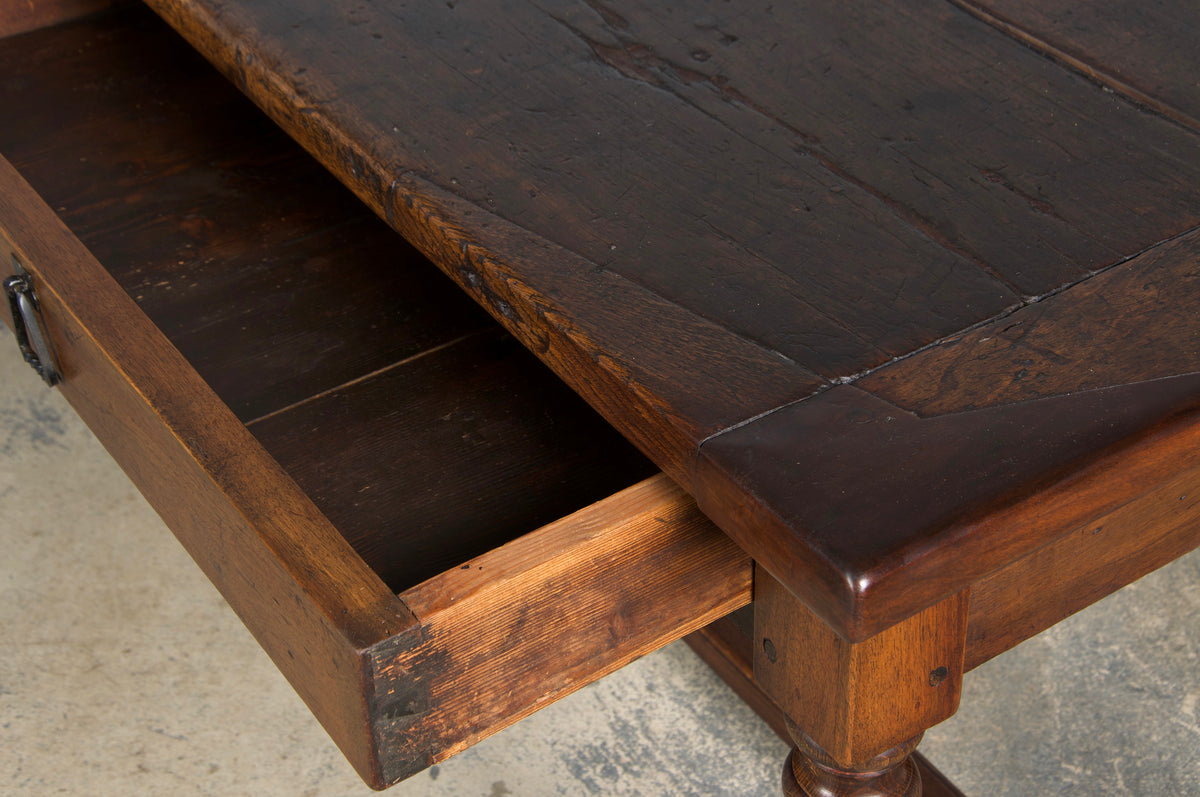 Early 19th Century Country French Provincial Oak Farmhouse Trestle Table
