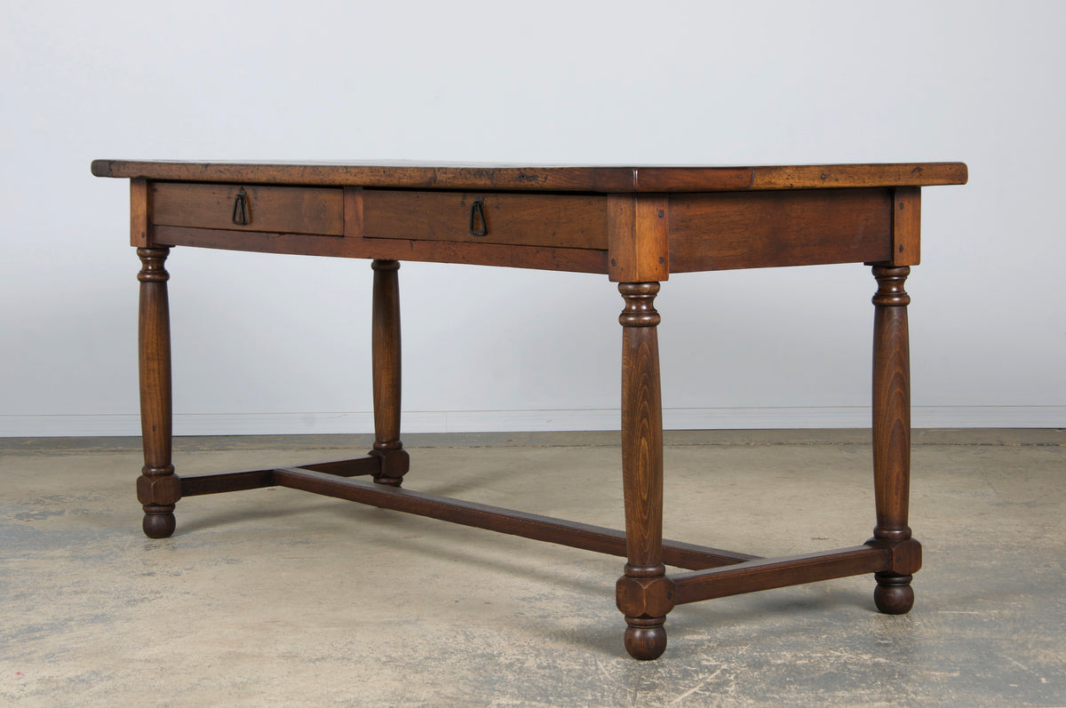 Early 19th Century Country French Provincial Oak Farmhouse Trestle Table