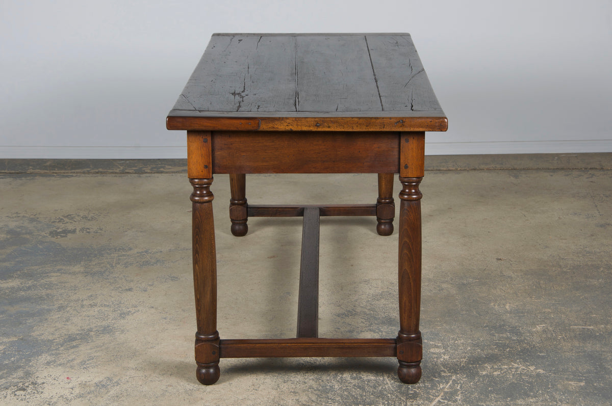 Early 19th Century Country French Provincial Oak Farmhouse Trestle Table