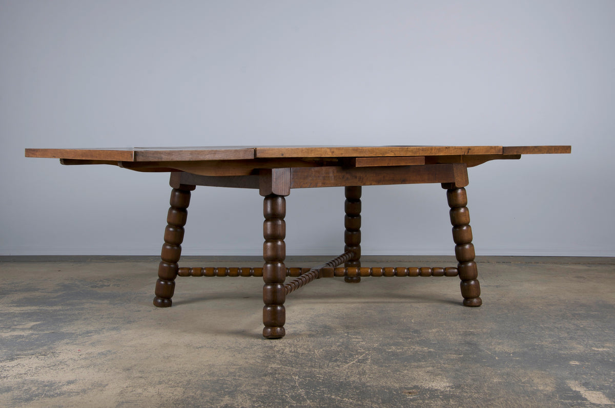 Antique Spanish Country Mixed Wood Extendable Dining Table