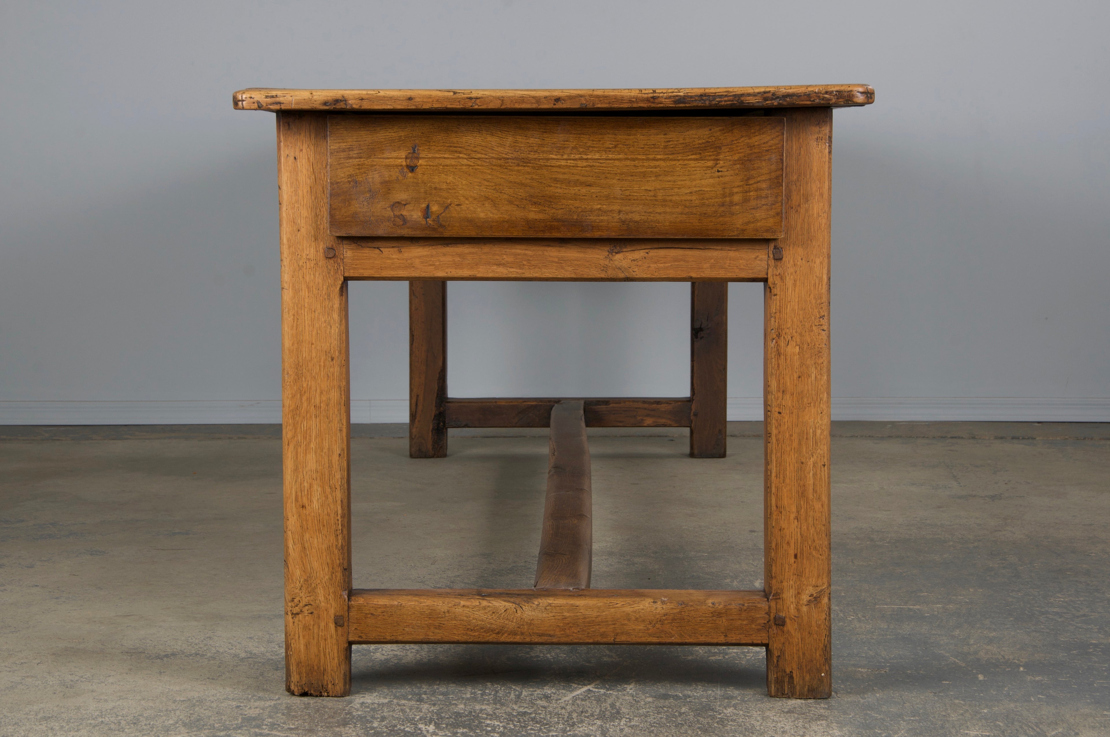 Early 19th Century Country French Walnut Farmhouse Trestle Harvest Table