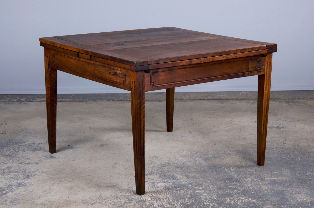 19th Century French Neoclassical Louis XVI Style Off-Square Walnut Extendable Table