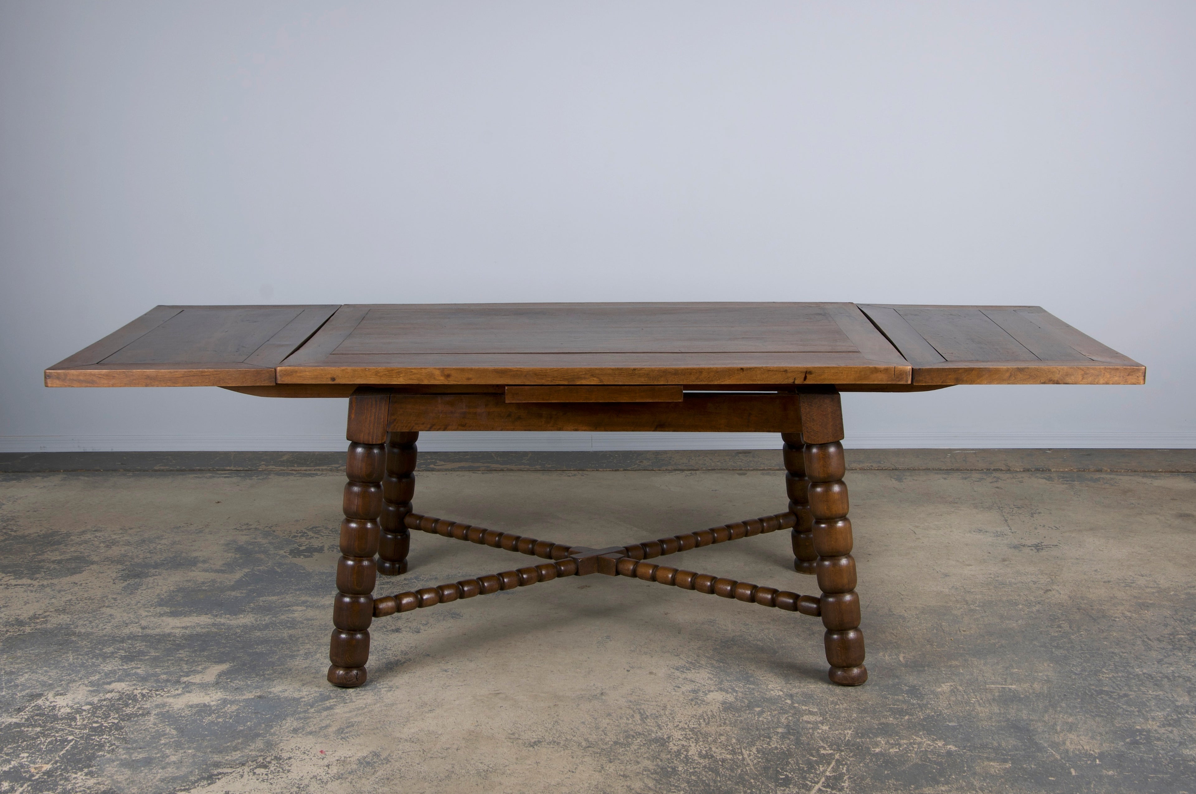 Antique Spanish Country Mixed Wood Extendable Dining Table