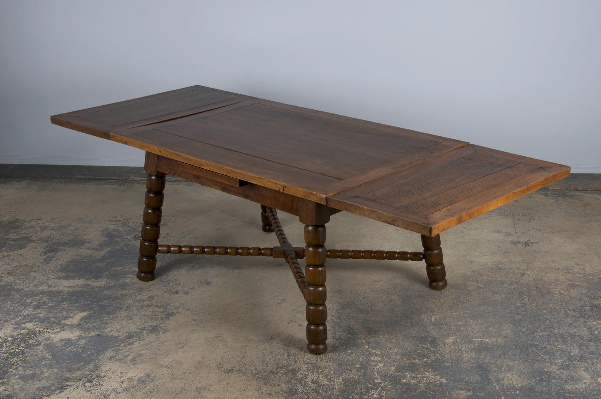 Antique Spanish Country Mixed Wood Extendable Dining Table