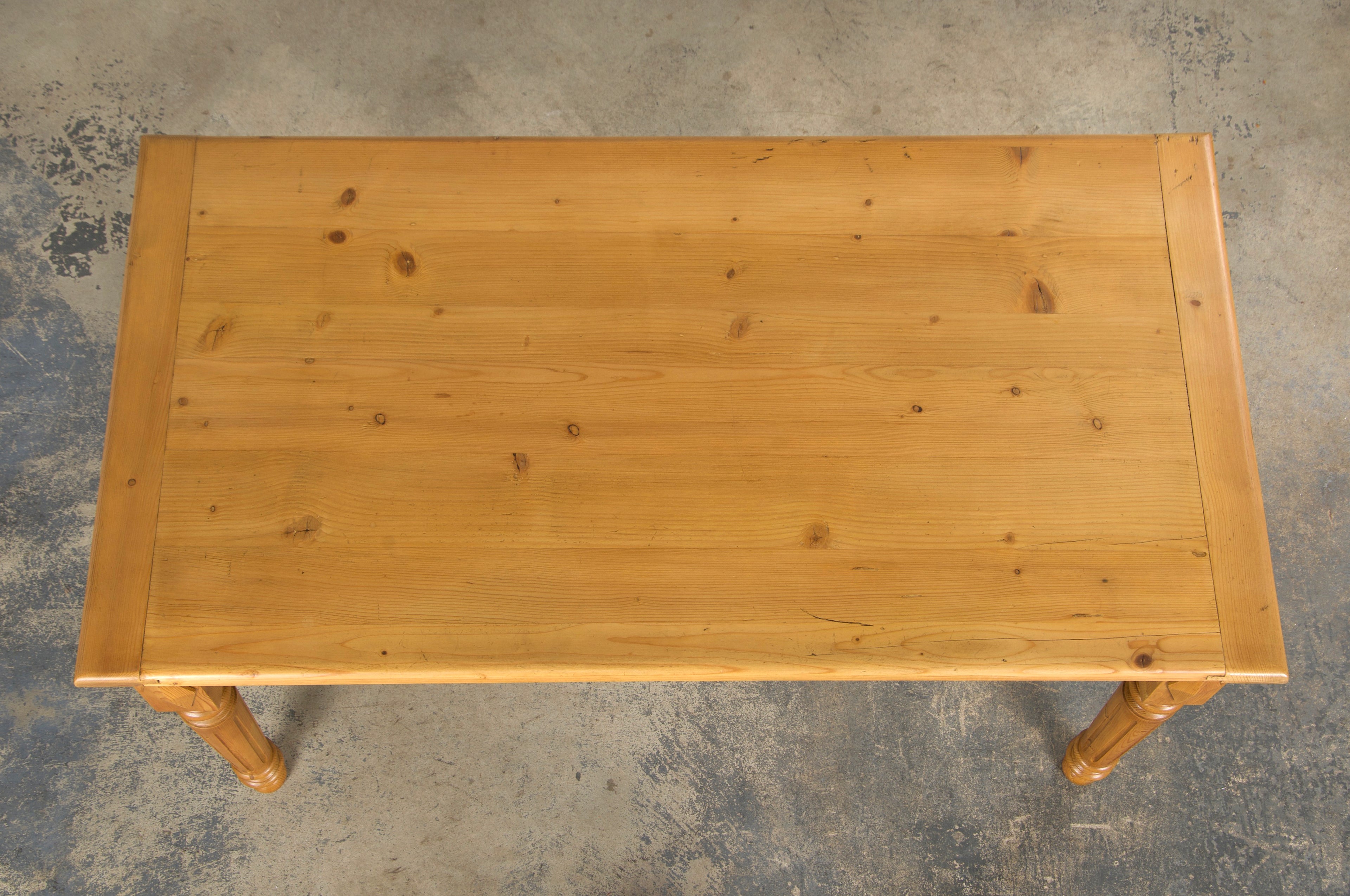 Country French Provincial Pine Work Table or Island