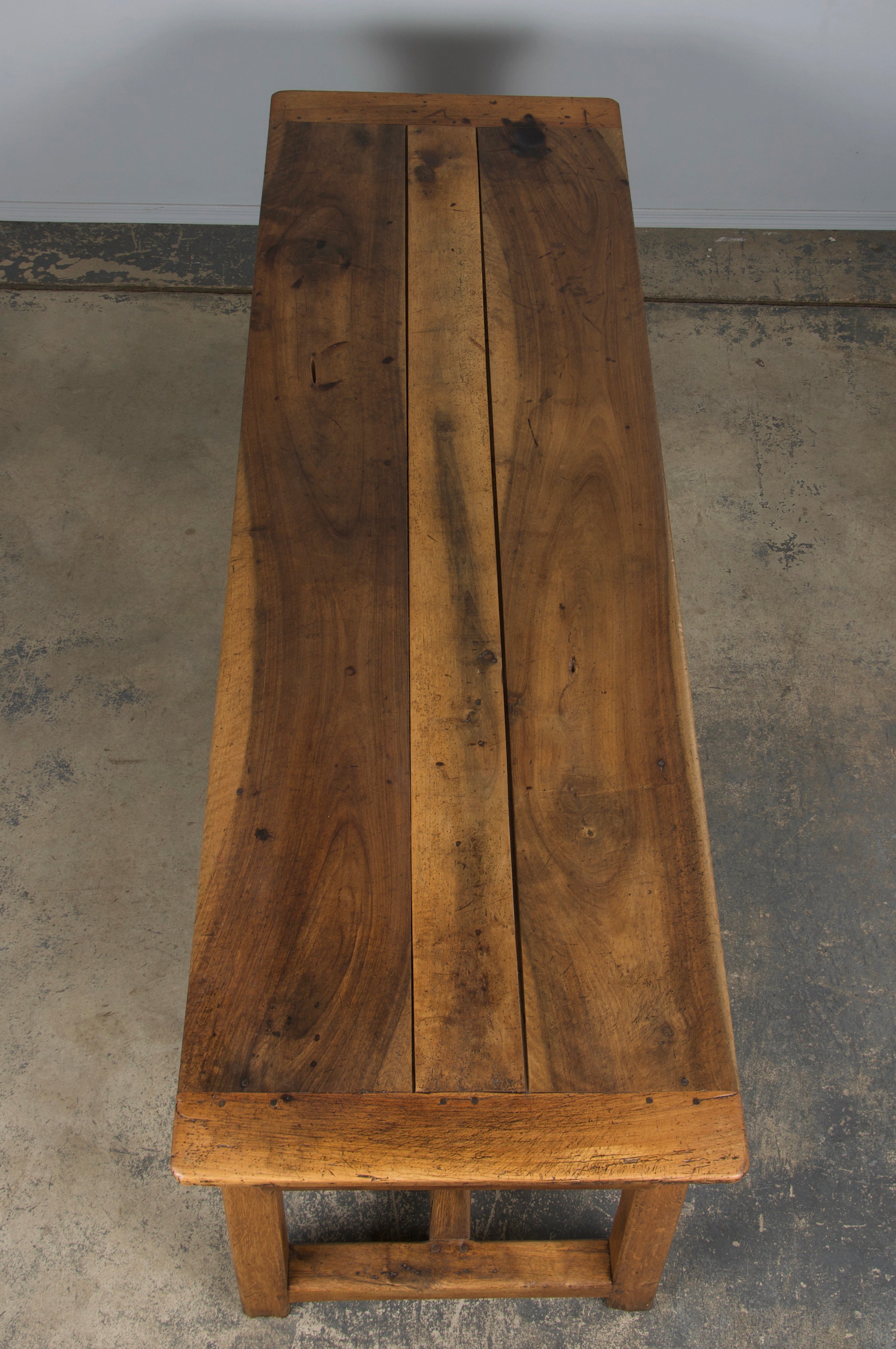 Early 19th Century Country French Walnut Farmhouse Trestle Harvest Table