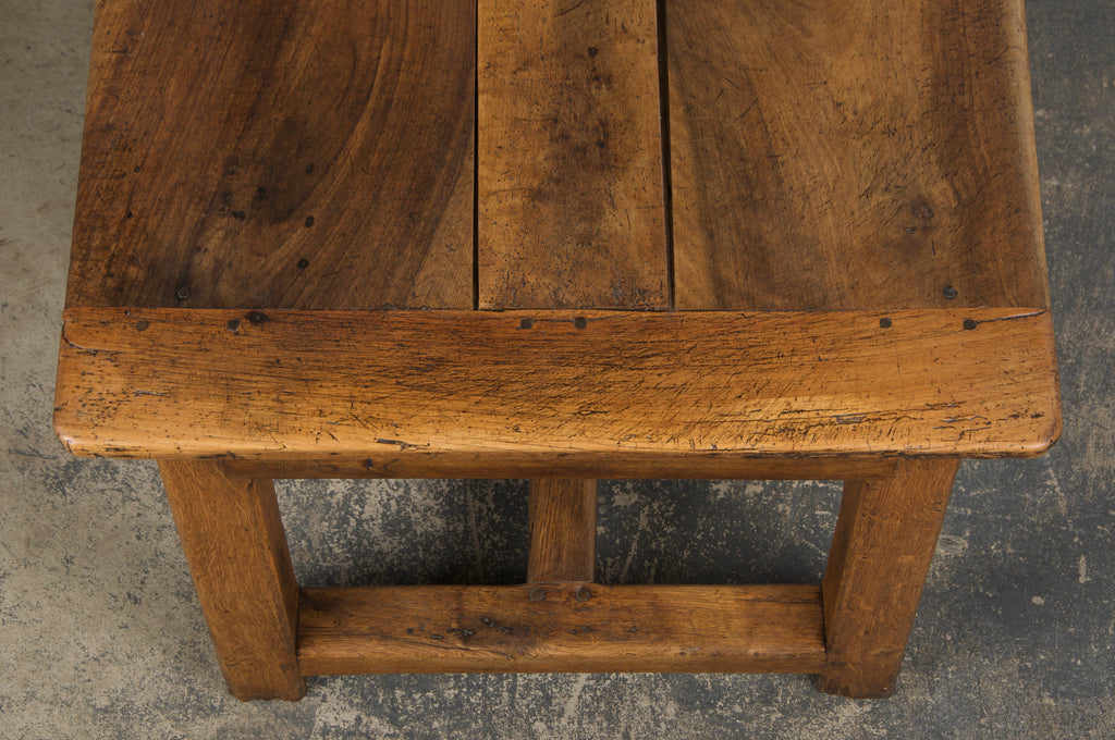 Early 19th Century Country French Walnut Farmhouse Trestle Harvest Table
