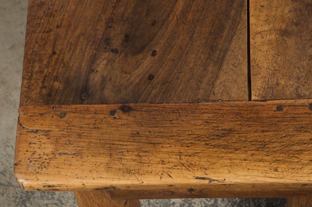 Early 19th Century Country French Walnut Farmhouse Trestle Harvest Table